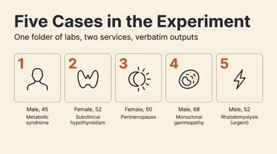 Raw Experiment Data: ChatGPT and Wizey on Five Clinical Cases