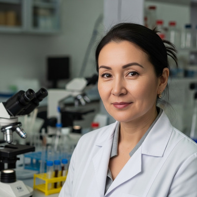 Portrait of Dr. Aigerim Bissenova, Chief Medical Officer at Wizey